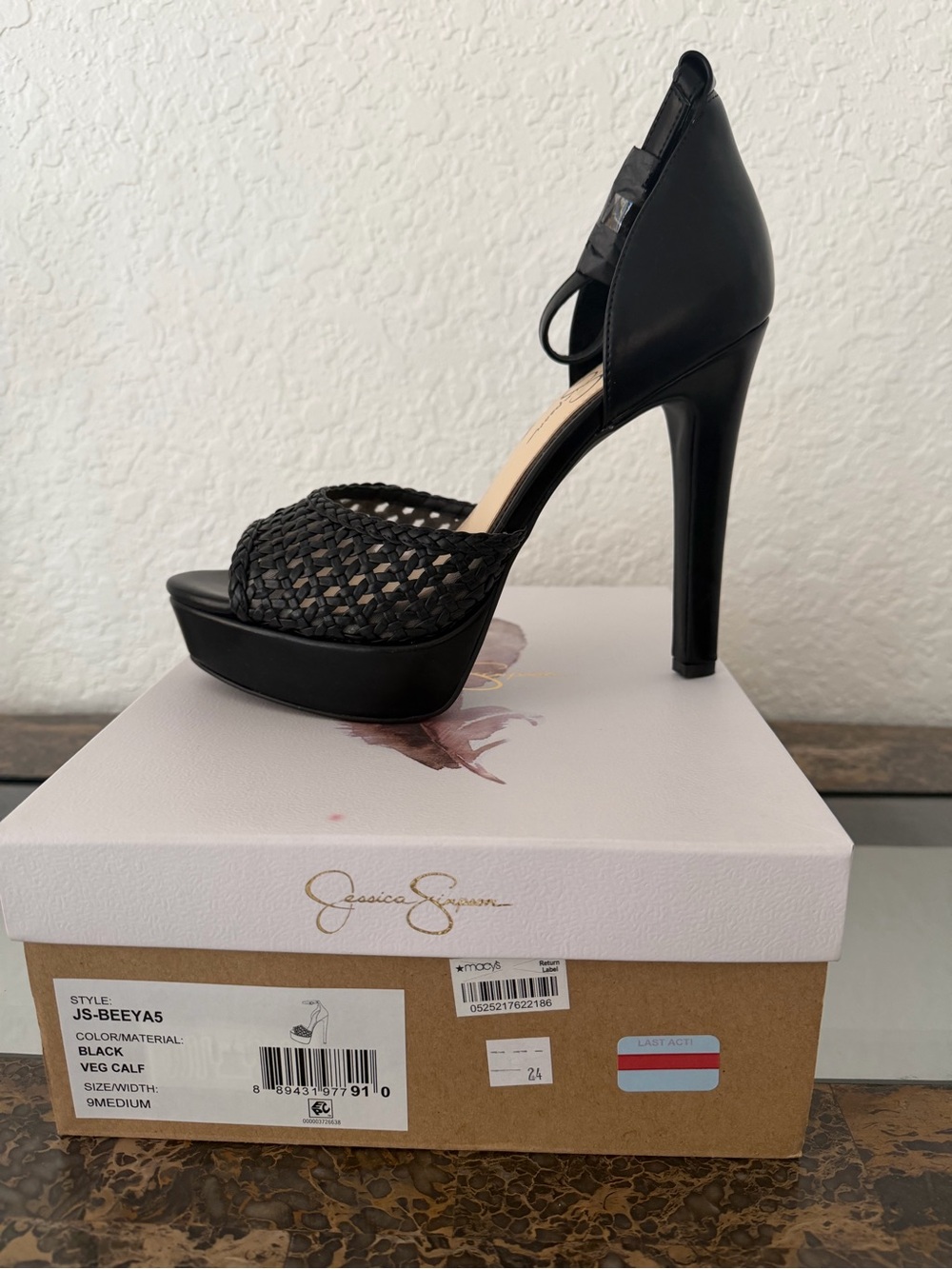 Jessica Simpson Black Braided Platform Heels